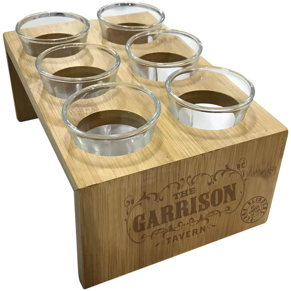 Peaky Blinders Garrison Set mit Schnapsgläsern und Holzhalterung Bild 1