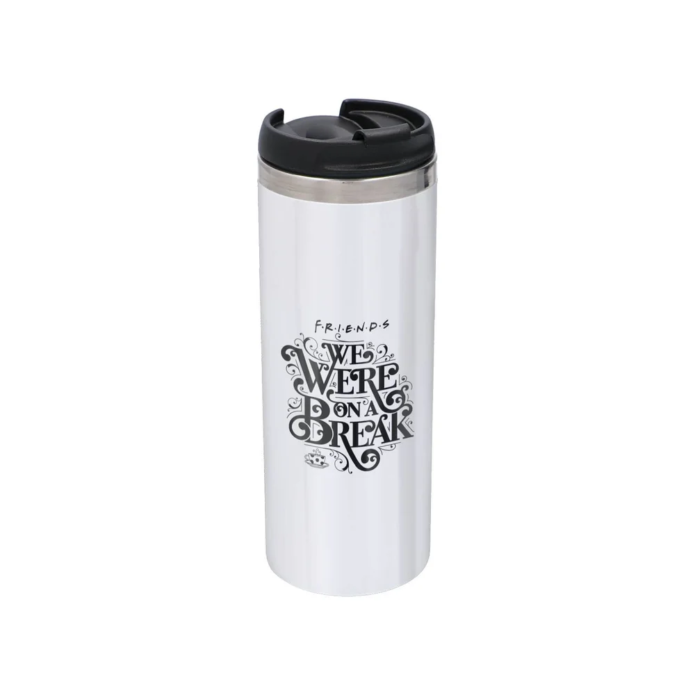Friends We Were On A Break Stainless Steel Thermo Travel Mug - Metallic Finish Bild 1