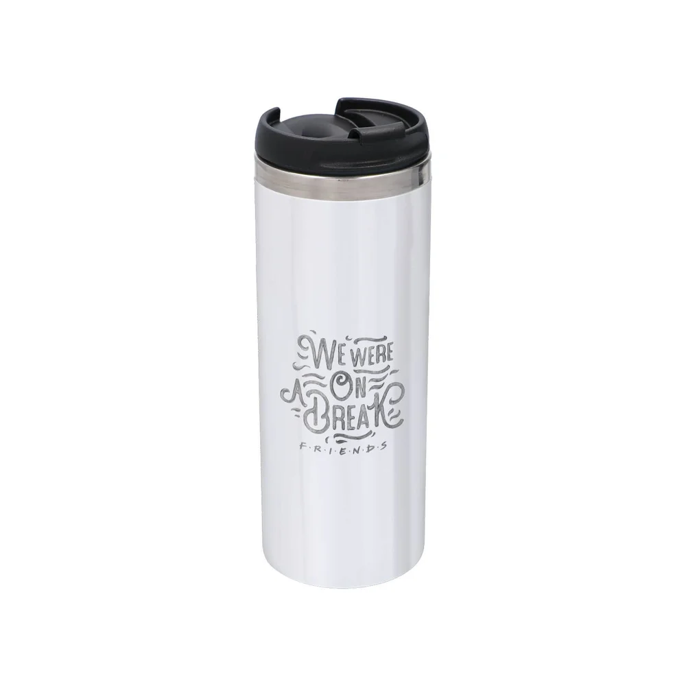 Friends We Were On A Break Vintage Stainless Steel Thermo Travel Mug - Metallic Finish Bild 1