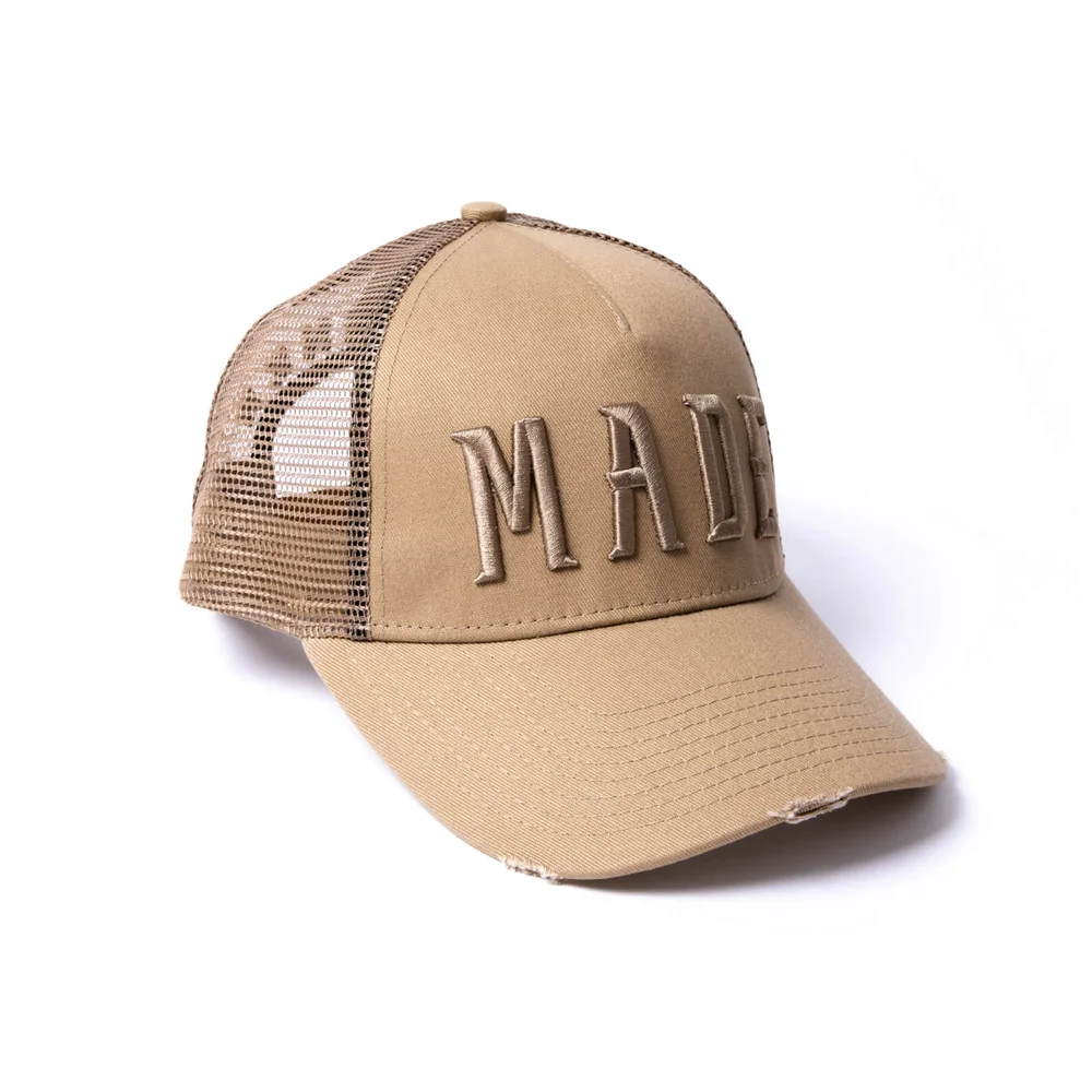 Milliner Almond Distressed Cotton Trucker Made 3D Embroidered Bild 1