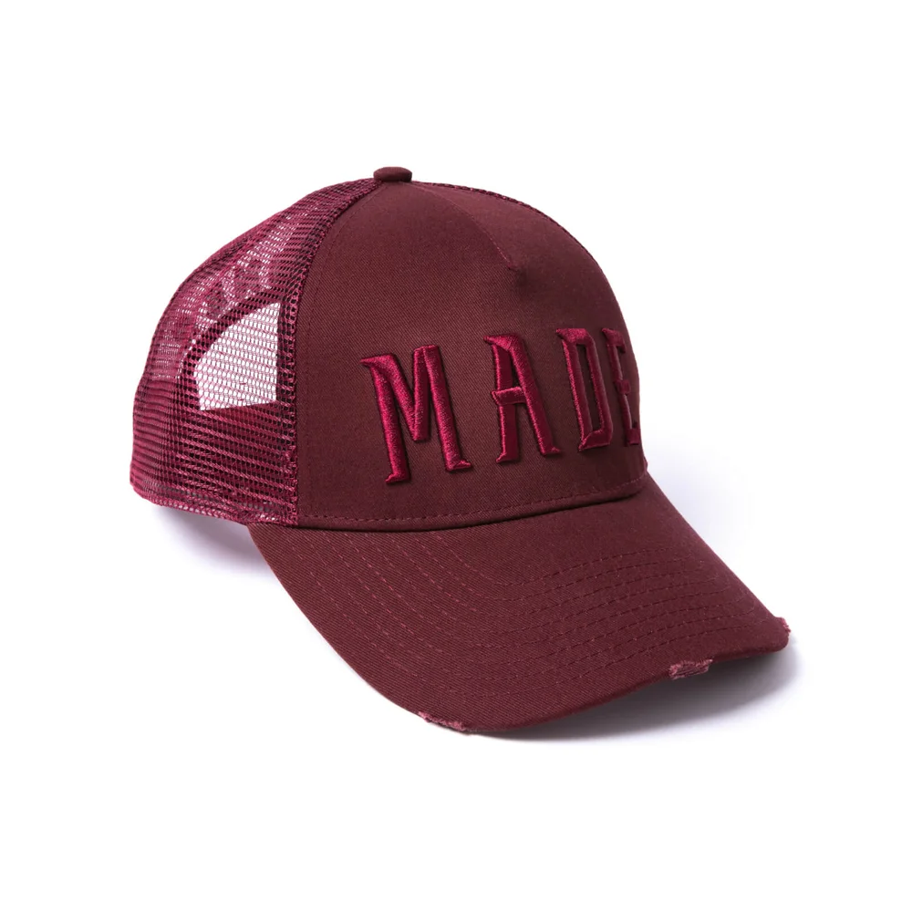 Milliner Fired Brick Distressed Cotton Trucker Made 3D Embroidered Bild 1
