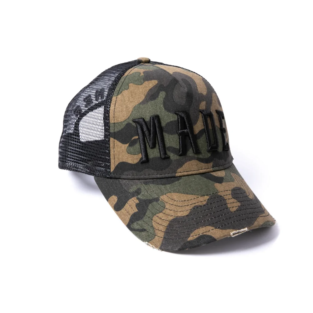 Milliner Camo Distressed Cotton Trucker Made 3D Embroidered Bild 1