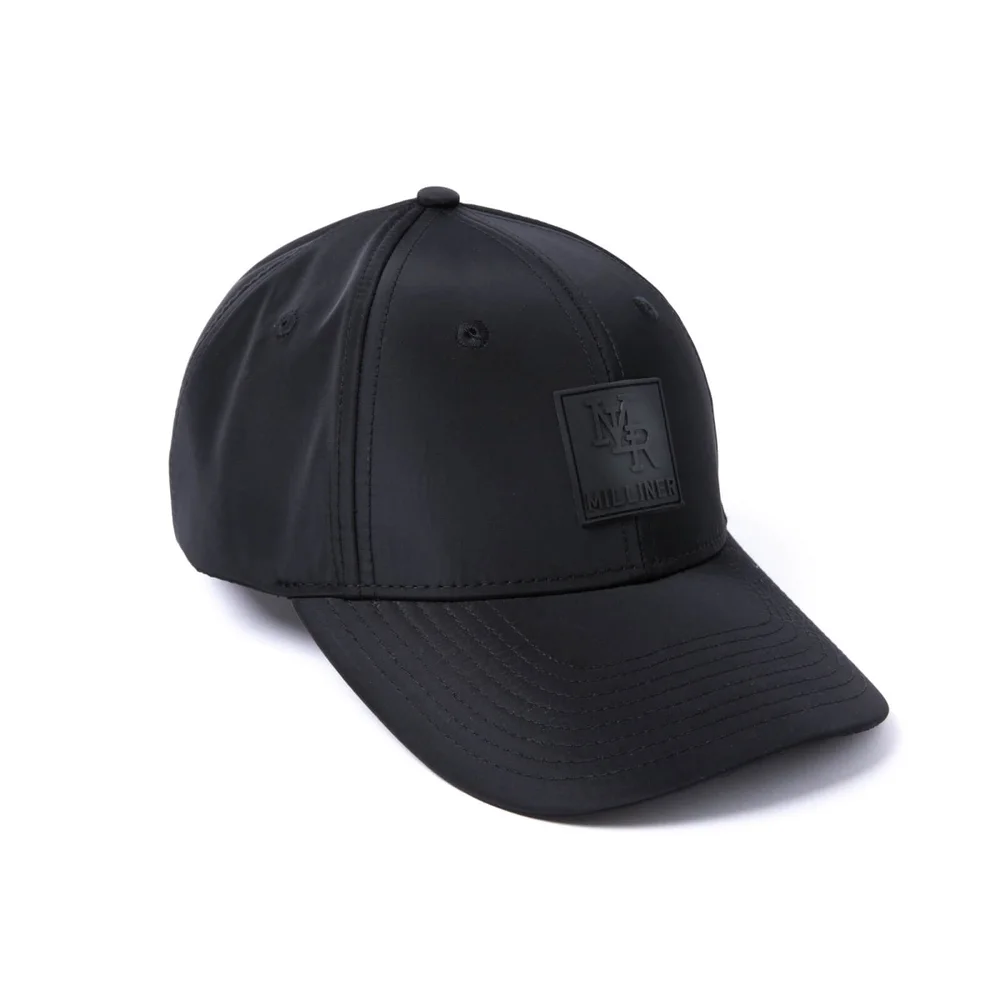 Milliner 6 Panel Nylon Rubber Badge Black Cap Bild 1