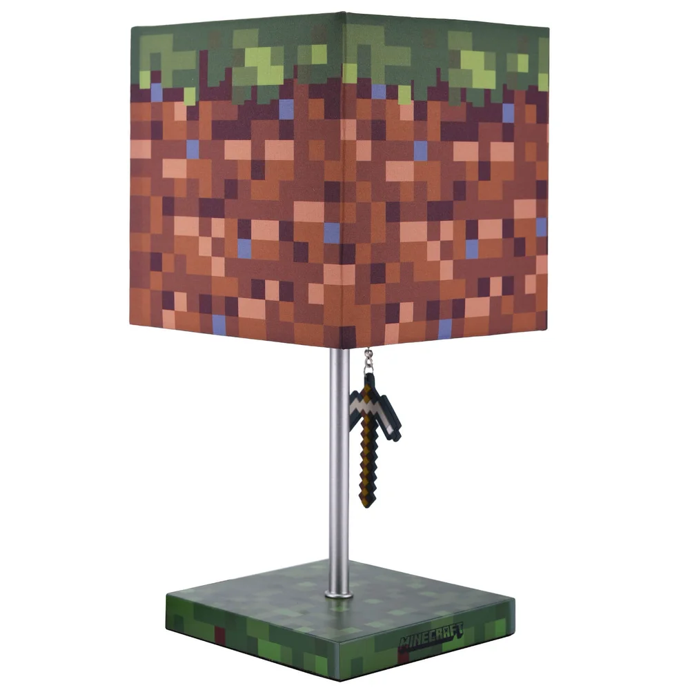 Minecraft 3D Puller Green Creeper And Grass Block Desk Lamp 14 Inch Bild 1
