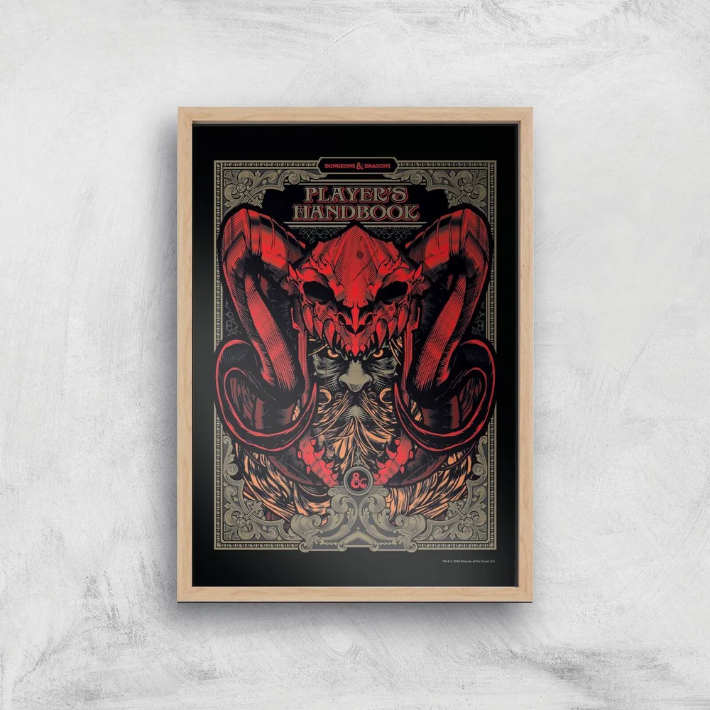 Dungeons & Dragons Players Handbook Giclee Art Print - A3 - Wooden Frame Bild 1