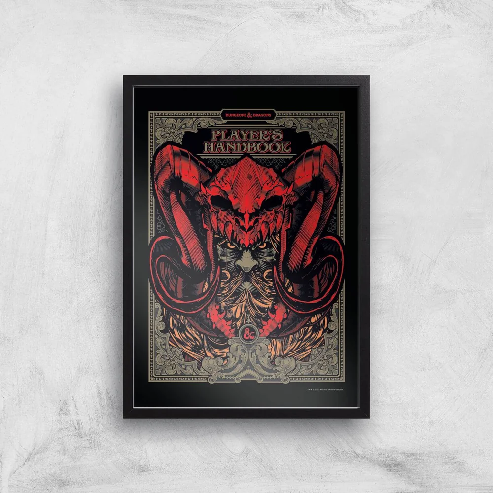 Dungeons & Dragons Players Handbook Giclee Art Print - A3 - Black Frame Bild 1