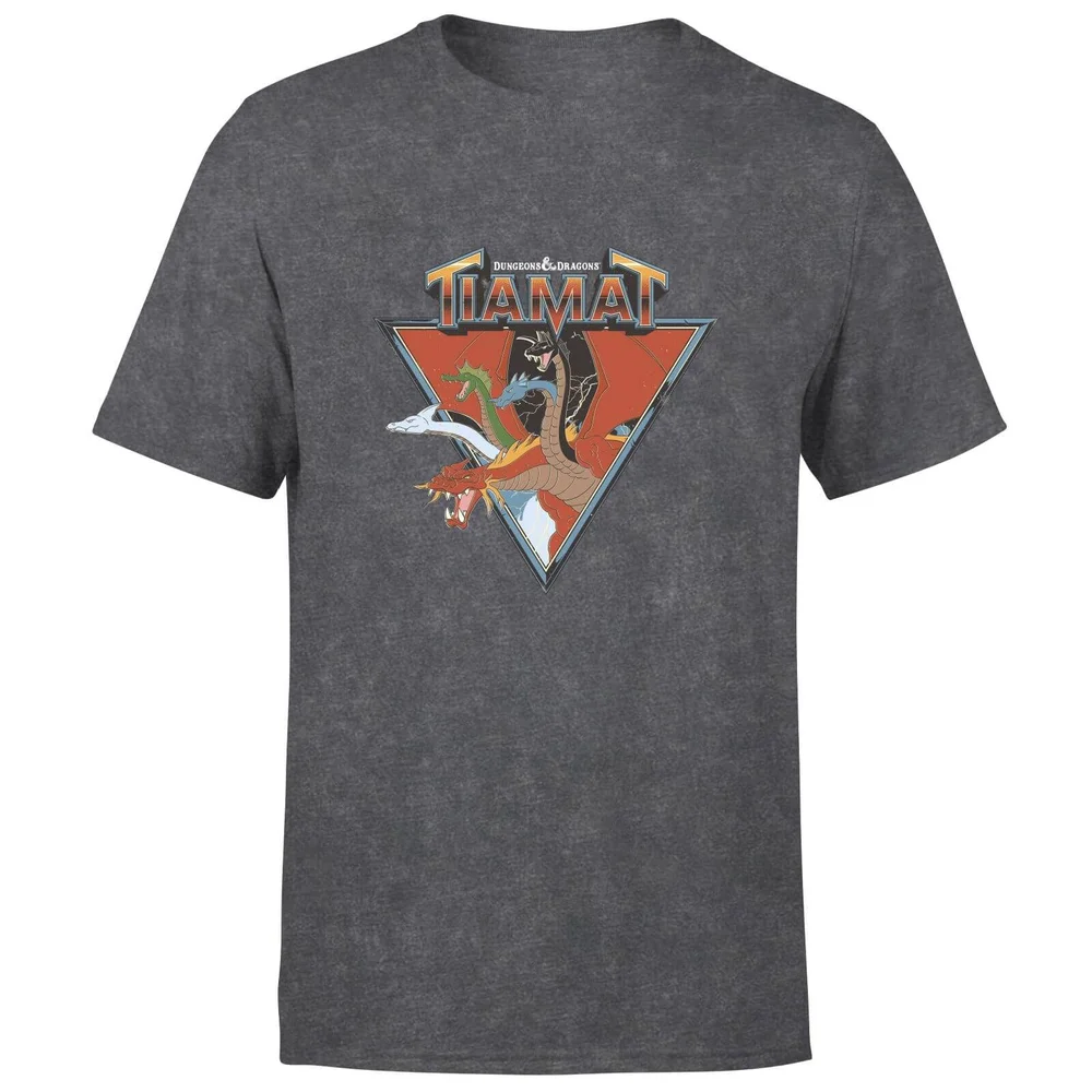 Dungeons & Dragons D&D Cartoon Tiamat Unisex T-Shirt - Schwarz Acid Wash - S Bild 1