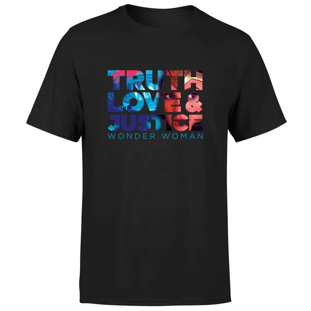 Wonder Woman Truth, Love und Justice Herren T-Shirt - Schwarz