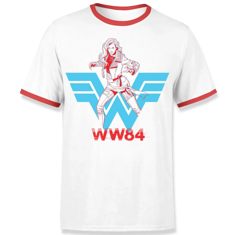 Wonder Woman Barbara Unisex Ringer T-shirt - Weiß / Rot - S Bild 1