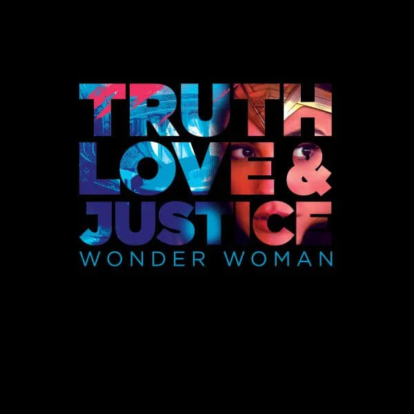 Wonder Woman Truth, Love und Justice Damen T-Shirt - Schwarz