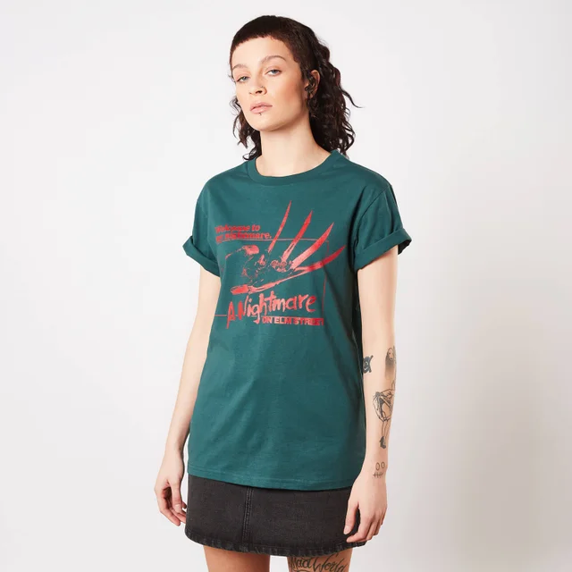 A Nightmare On Elm Street Welcome To My Nightmare Damen T-Shirt - Dunkelgrün