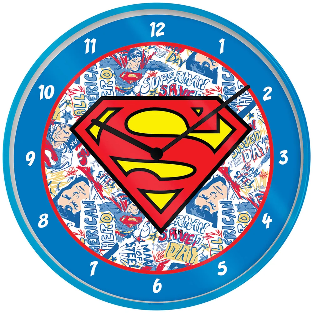 Uhr mit Superman-Logo, 25,5 cm Bild 1