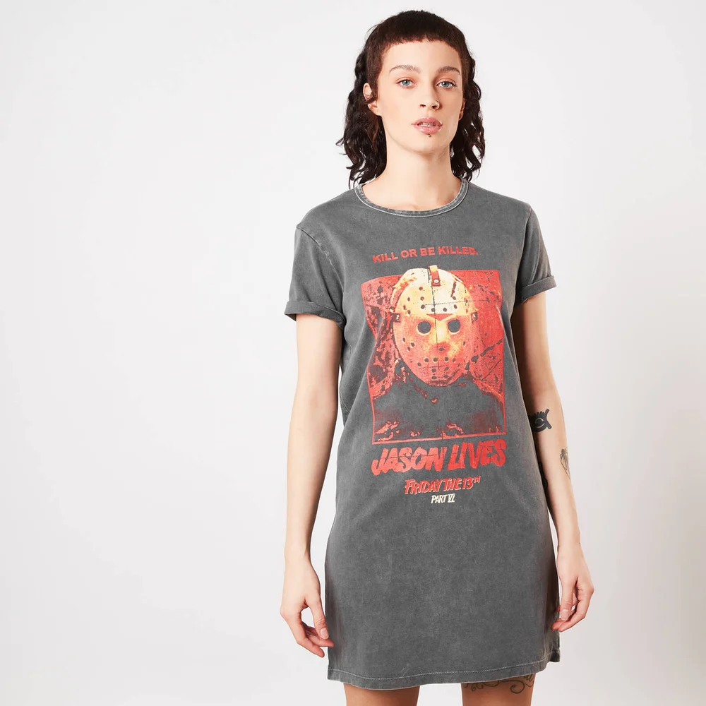 Friday the 13th Jason Lives Damen T-Shirt Kleid - Navy Acid Wash - XS Bild 1