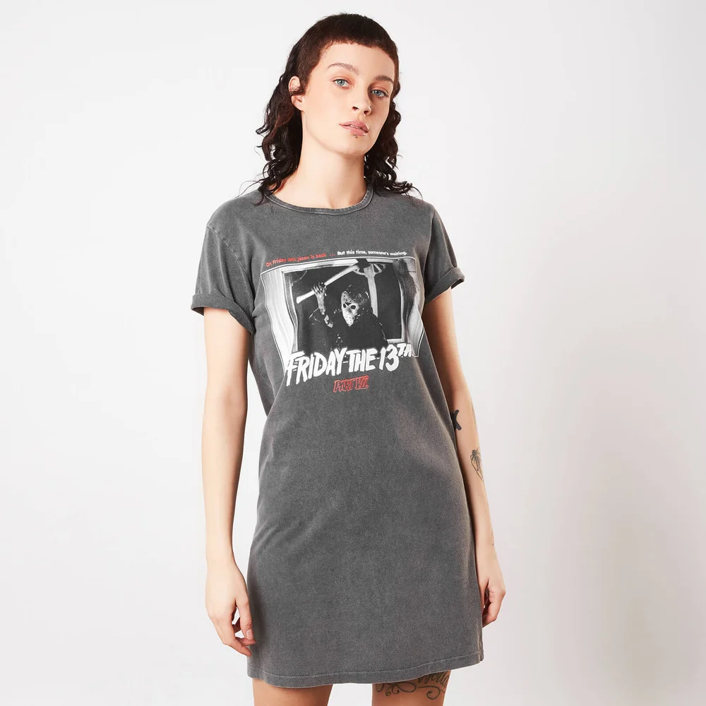 Friday the 13th New Blood Damen T-Shirt Kleid - Schwarz Acid Wash - M Bild 1