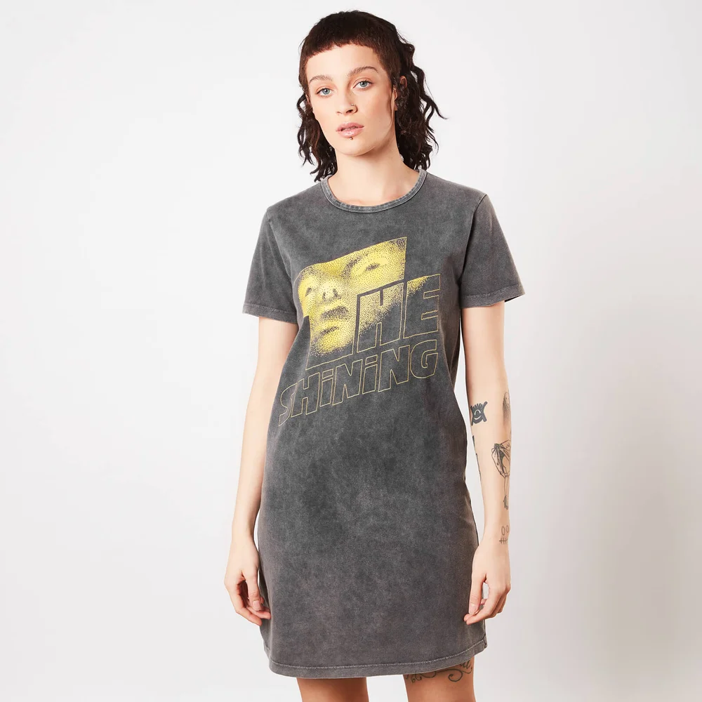 The Shining Classic Logo Damen T-Shirt Kleid - Schwarz Acid Wash - M Bild 1