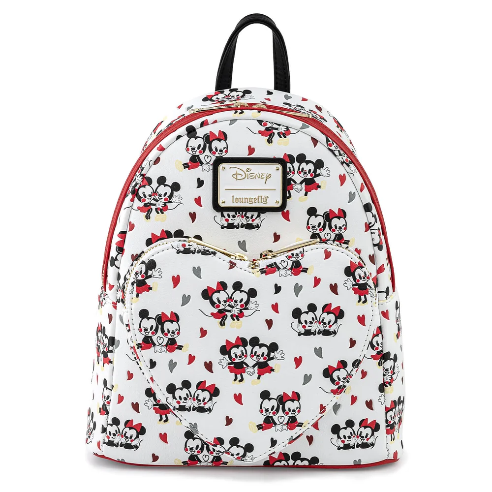 Loungefly Disney Mickey and Minnie Mouse Heart Aop Mini Backpack Bild 1