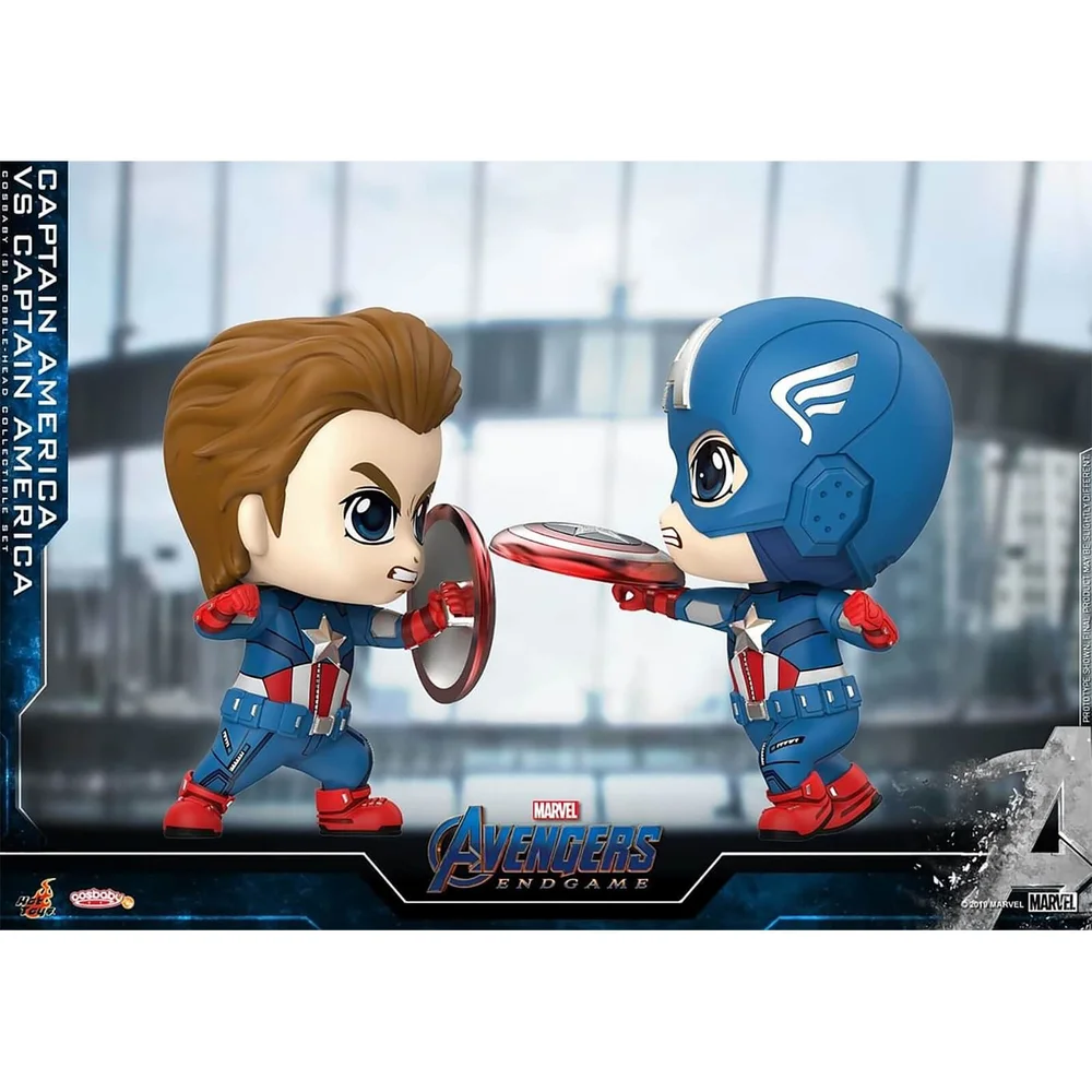 Hot Toys Cosbaby Marvel Avengers: Endgame - Captain America VS Captain America (2er-Set) Figur Bild 1
