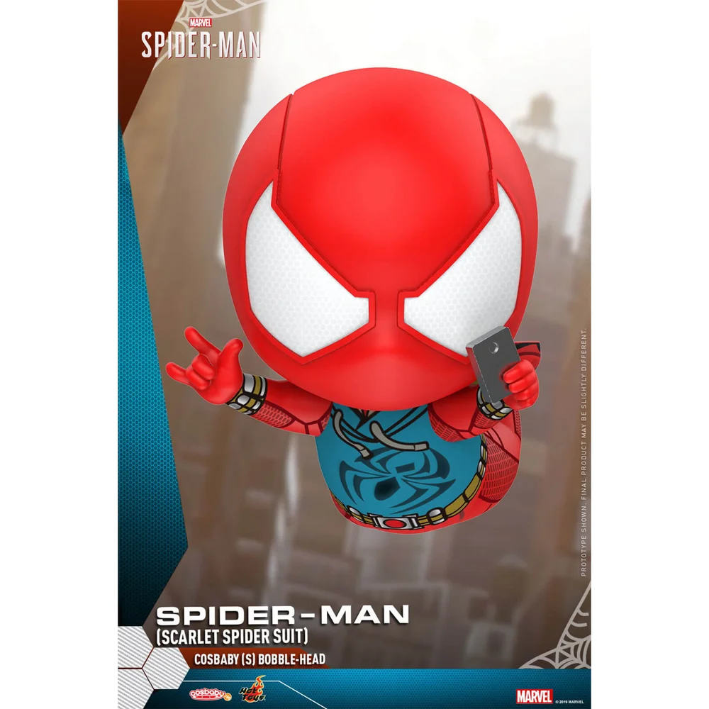 Hot Toys Cosbaby Marvel's Spider-Man PS4 - Spider-Man (Scarlet Spider Suit Version) Figur Bild 1