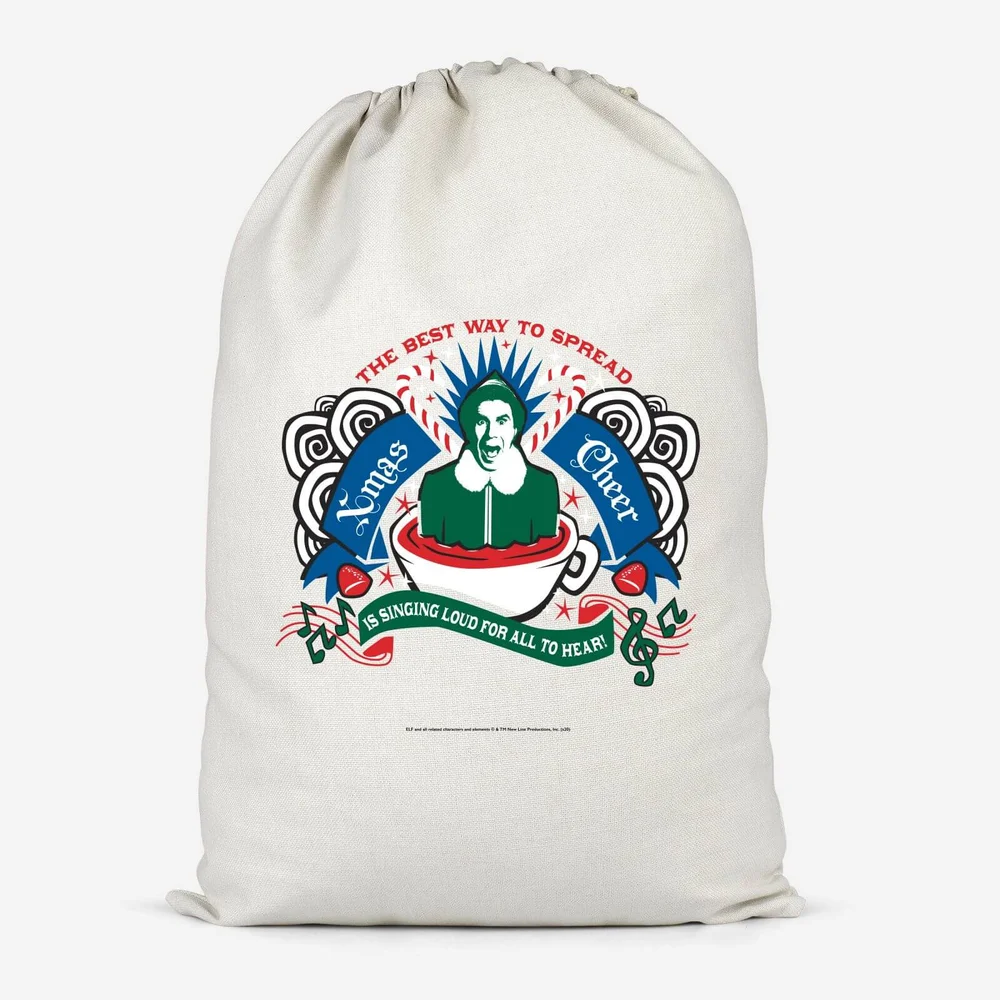Elf Xmas Cheer Cotton Storage Bag - Klein Bild 1