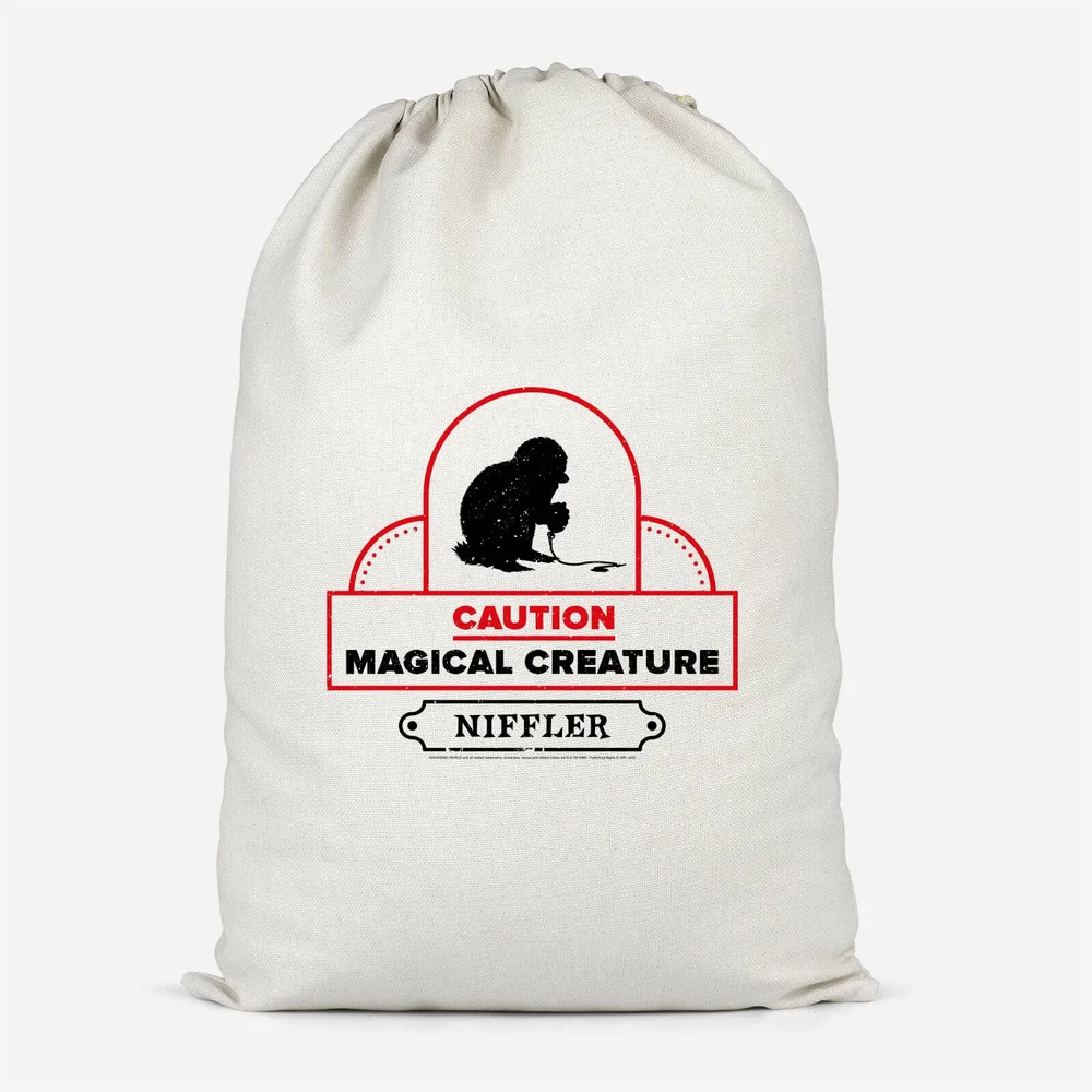 Caution Magical Creature Cotton Storage Bag - Klein Bild 1