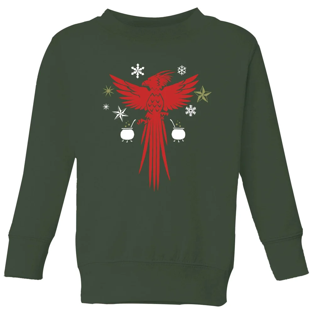Harry Potter Fawkes Kids' Sweatshirt - Forest Green - 3-4 Jahre Bild 1