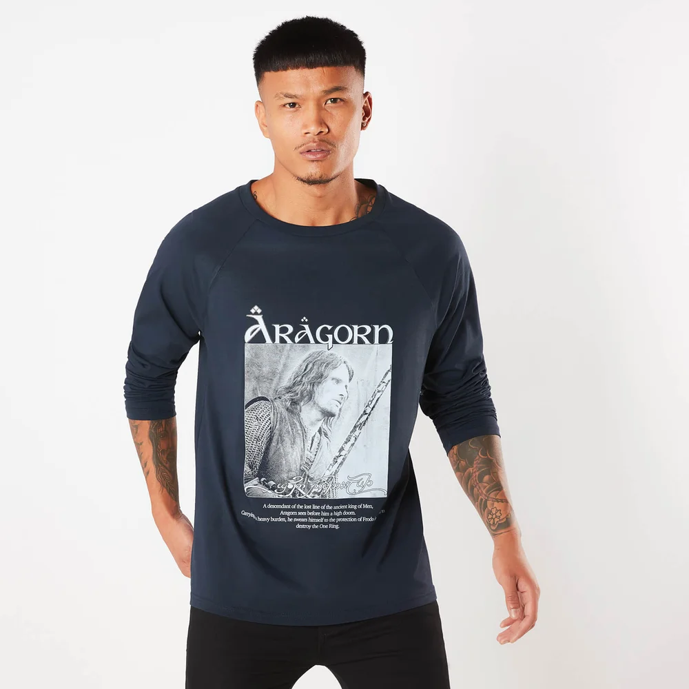Herr der Ringe Aragorn Son Of Arathorn Unisex Langarm T-Shirt - Navy Blau - S Bild 1