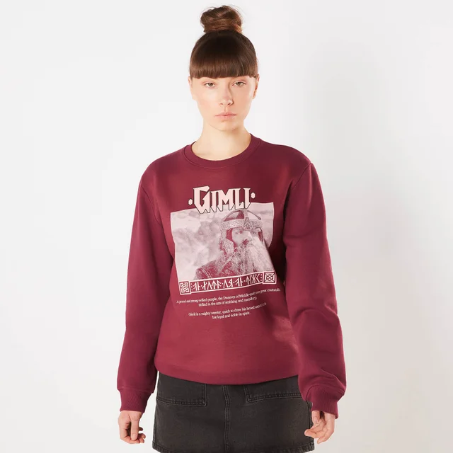 Herr der Ringe Gimli Lord Of The Glittering Rocks Sweatshirt - Bordeaux