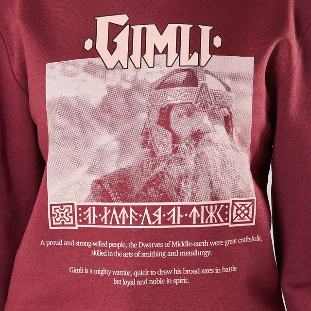 Herr der Ringe Gimli Lord Of The Glittering Rocks Sweatshirt - Bordeaux