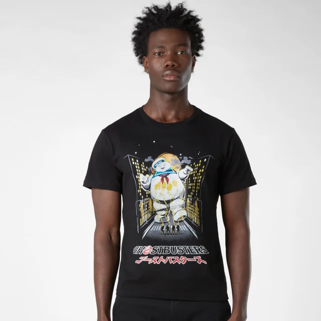 Ghostbusters Stay Puft Kanji Attack Herren T-Shirt - Schwarz