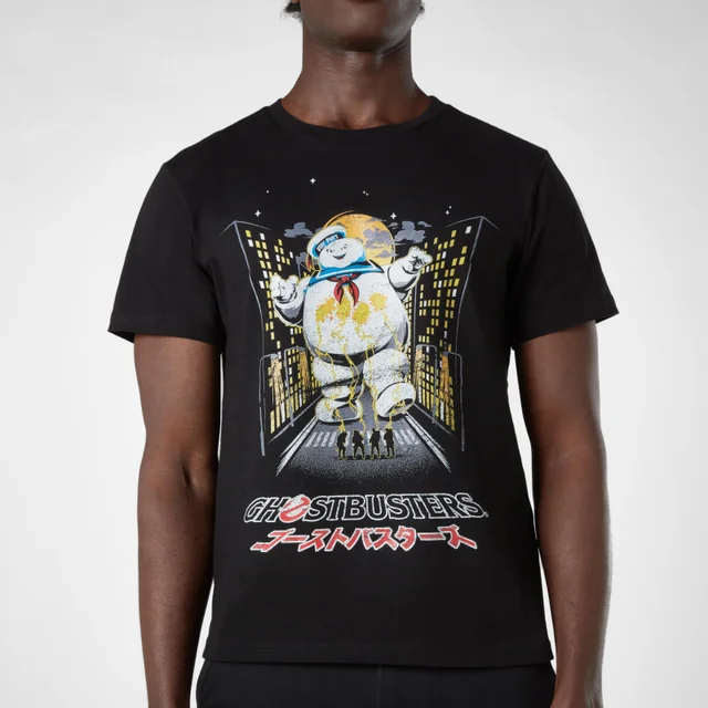 Ghostbusters Stay Puft Kanji Attack Herren T-Shirt - Schwarz