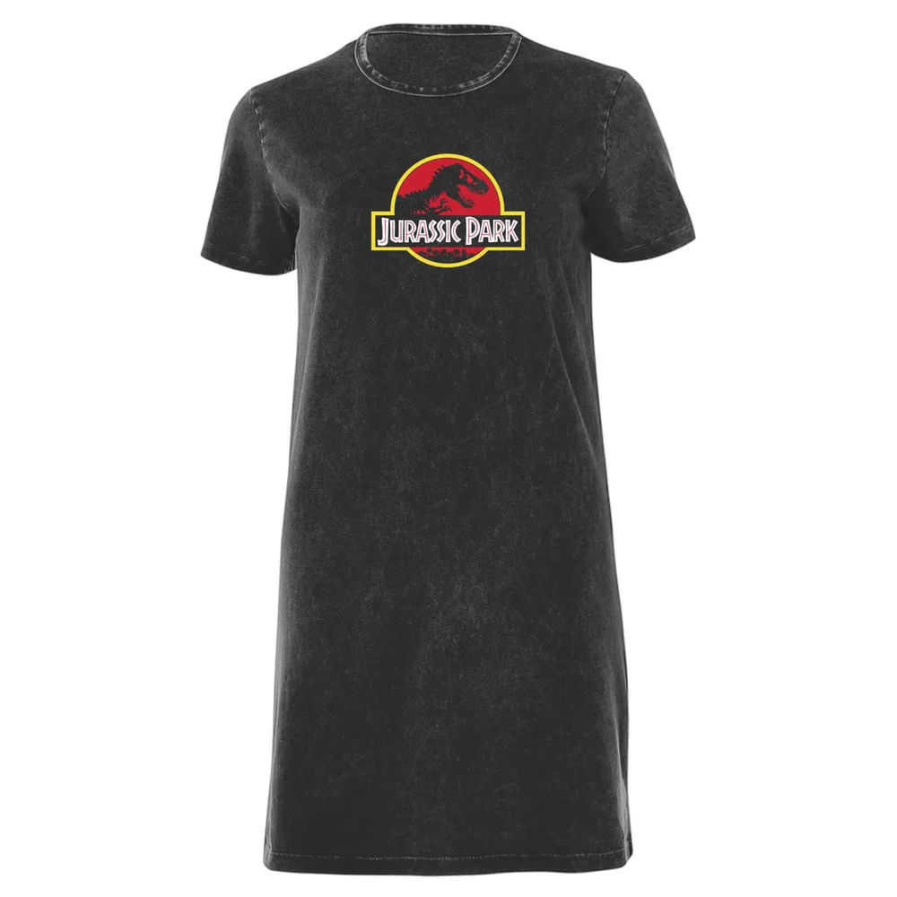 Jurassic Park Classic Women's T-Shirt Dress - Black Acid Wash - M Bild 1