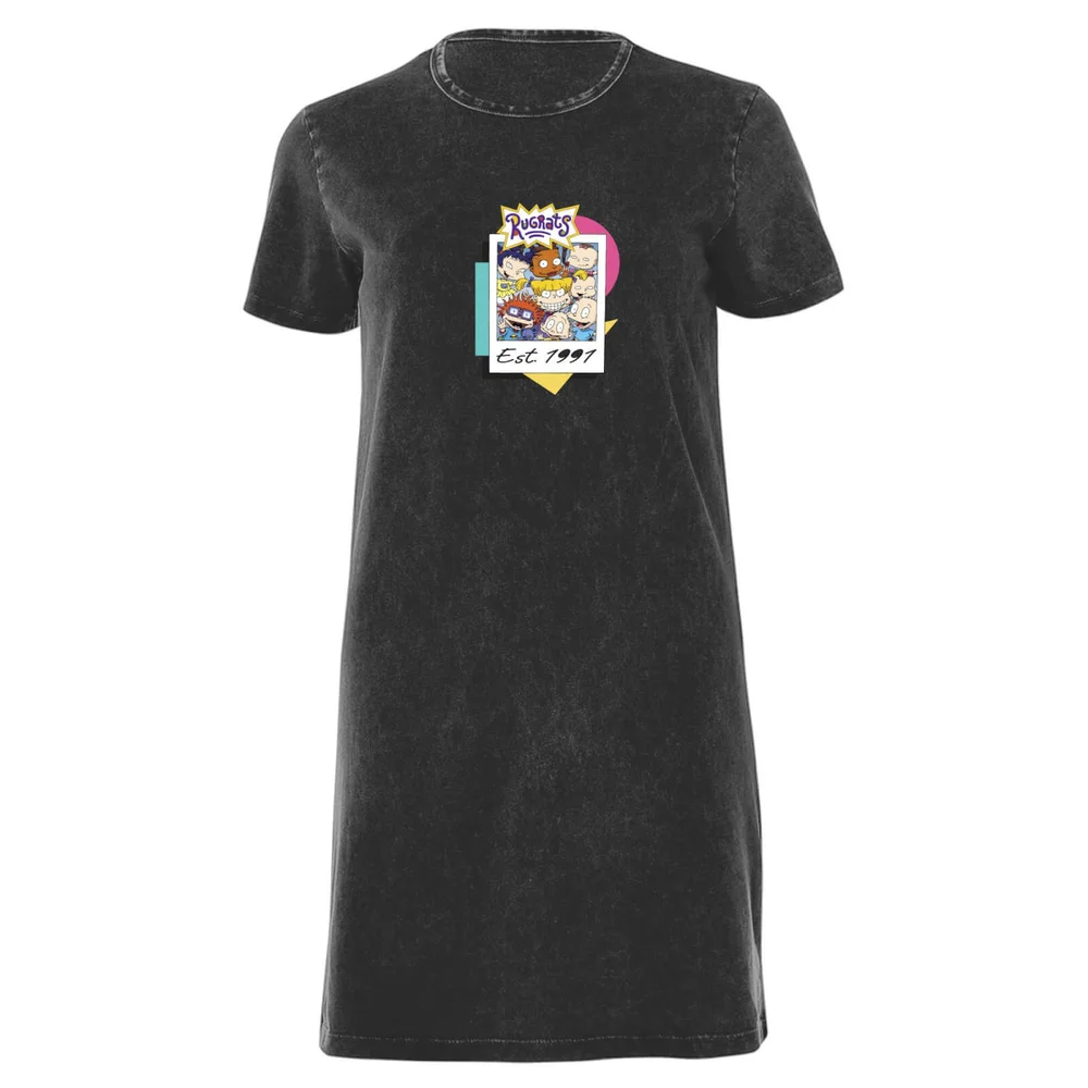 Nickelodeon Rugrats Women's T-Shirt Dress - Black Acid Wash - M - Black Acid Wash Bild 1
