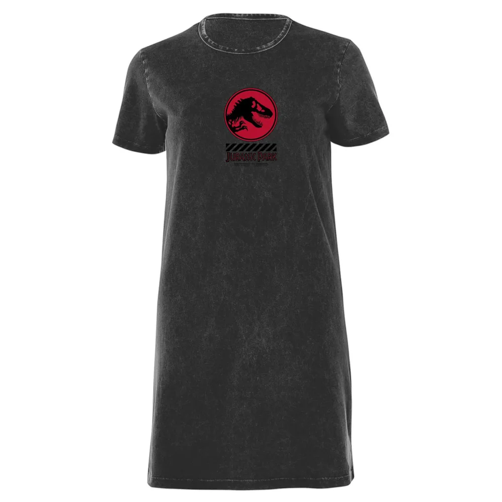 Jurassic Park Women's T-Shirt Dress - Black Acid Wash - M Bild 1