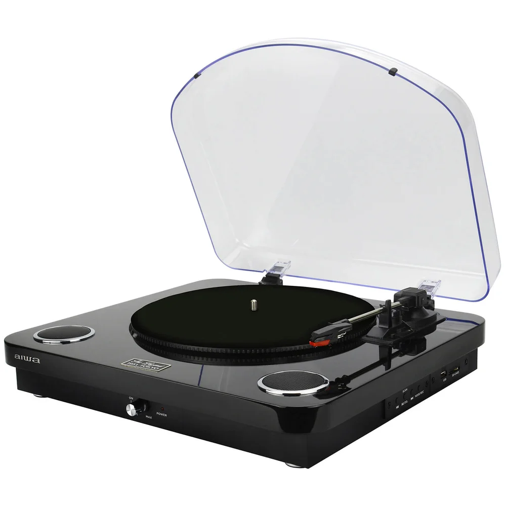 AIWA GBTUR-120BK Music Centre/Record Player with Built in Speakers, FM and Wireless - Black Bild 1