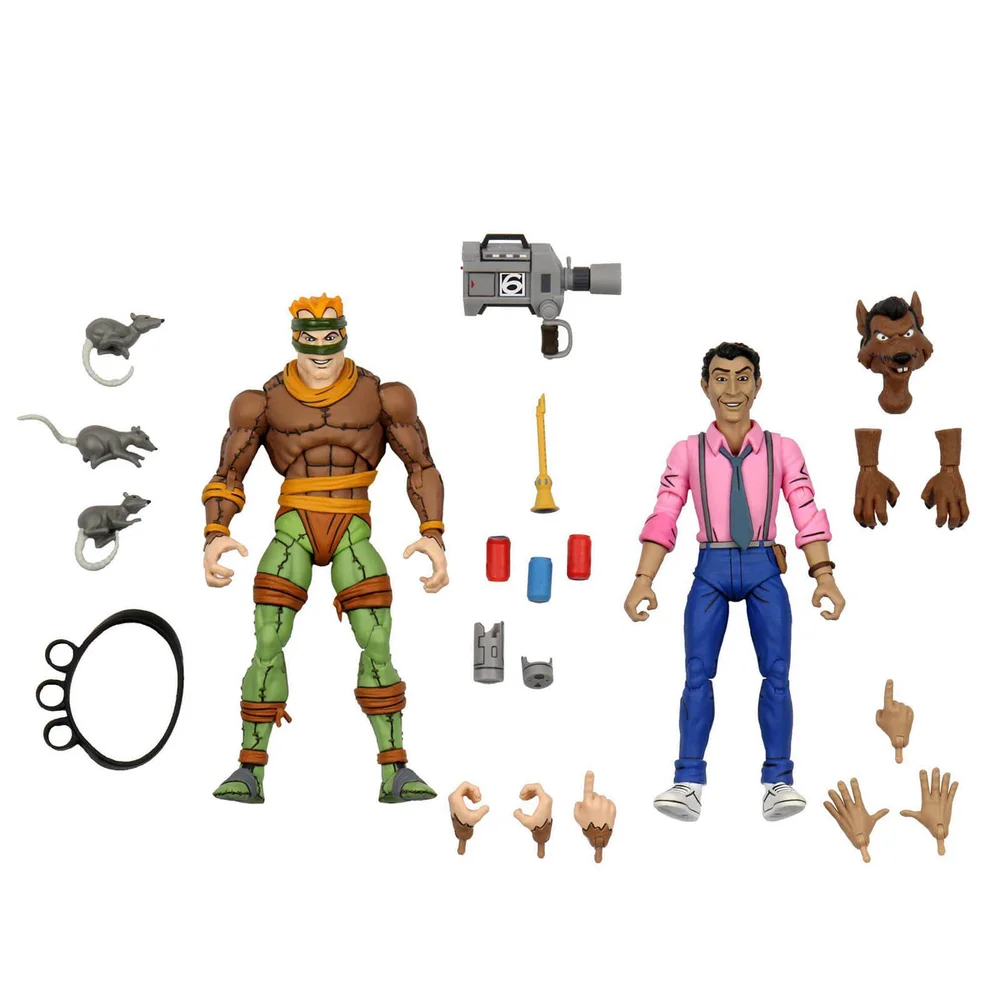 NECA Teenage Mutant Ninja Turtles Cartoon Rat King and Vernon 2 Pack Ultimate 7 Inch Scale Action Figure Bild 1