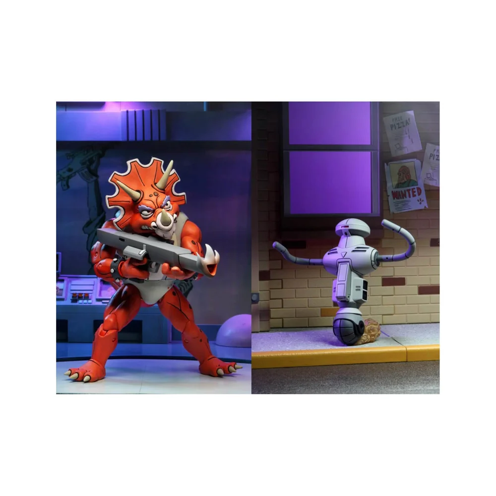 NECA Teenage Mutant Ninja Turtles Cartoon Infantryman and Roadkill Rodney 2 Pack Ultimate 7 Inch Scale Action Figure Bild 1