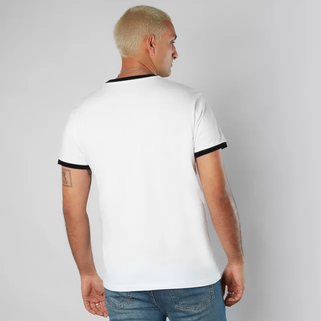 MTV Waves Unisex Ringer T-Shirt - Weiß/Schwarz