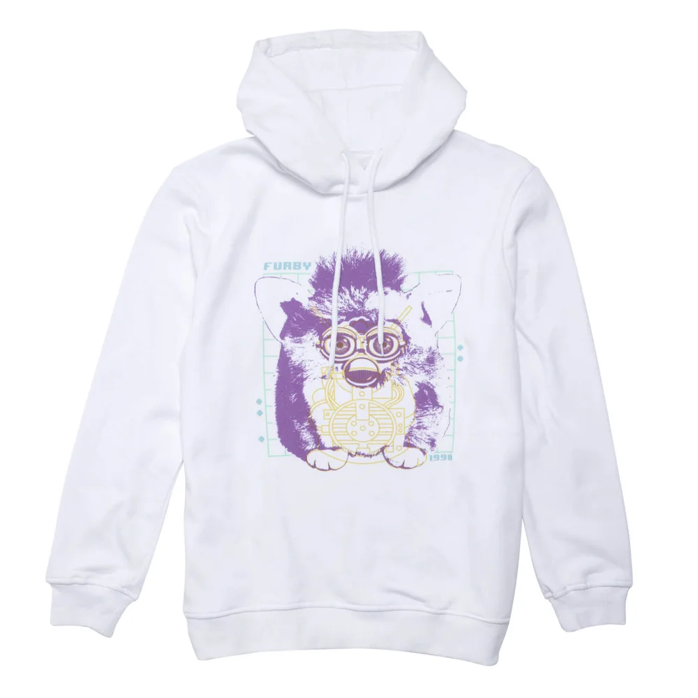 Furby Blue Print Hoodie - White - S Bild 1