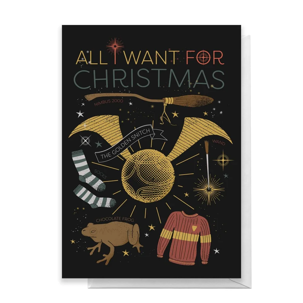 Harry Potter All I Want For Christmas Greetings Card - Standard Card Bild 1