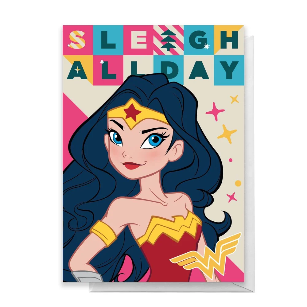 Wonder Woman Sleigh All Day Greetings Card - Standard Card Bild 1