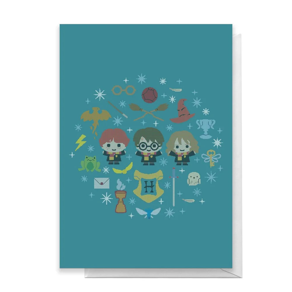 Harry Potter Trio Wreath Greetings Card - Standard Card Bild 1