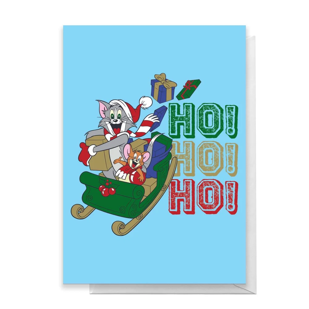 Tom And Jerry Sleigh Ho! Ho! Ho! Greetings Card - Standard Card Bild 1
