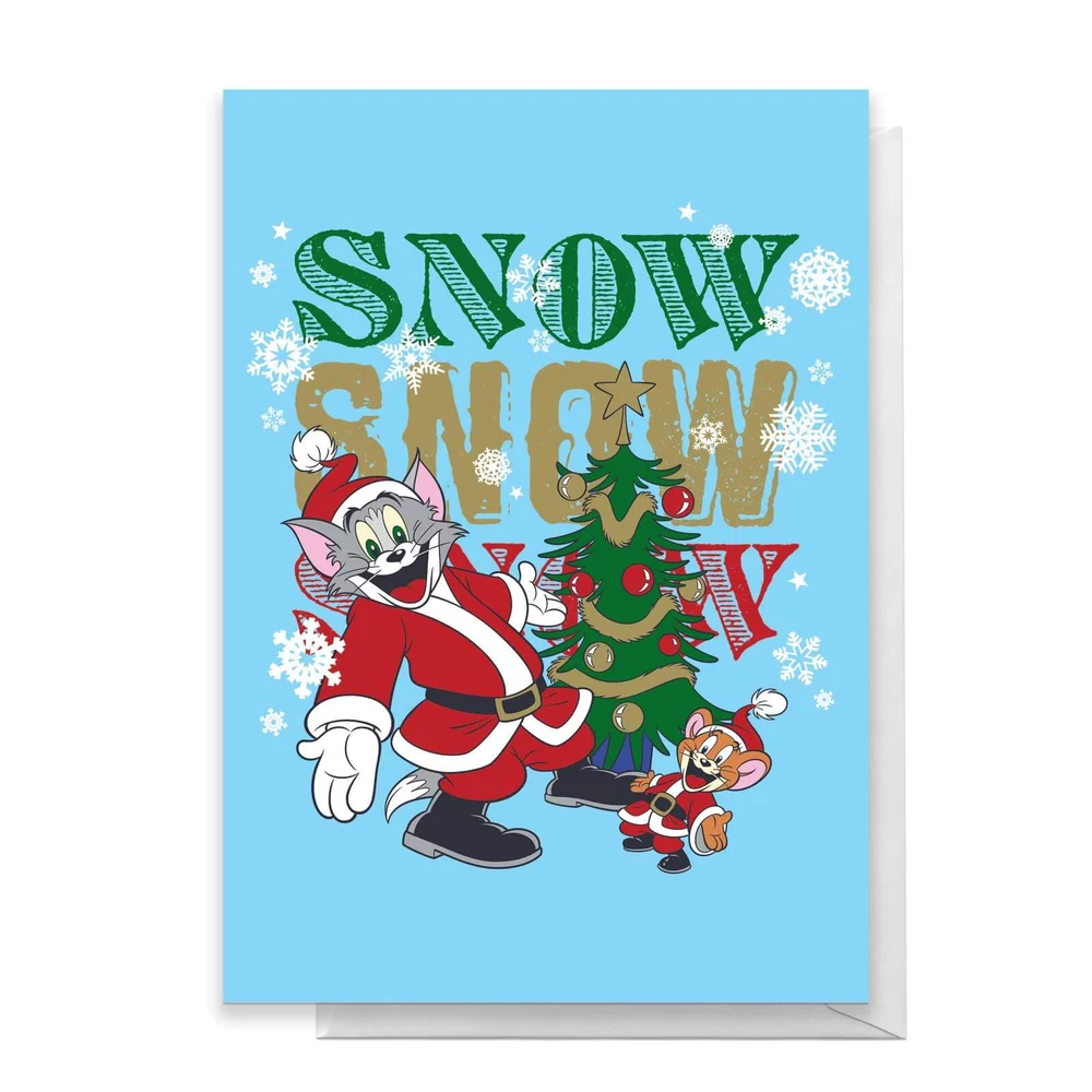 Tom And Jerry Snow Snow Snow Greetings Card - Standard Card Bild 1