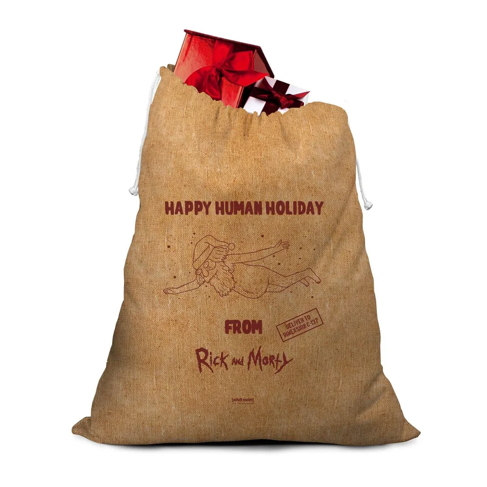 Rick And Morty Happy Human Holidays Christmas Santa Sack Bild 1