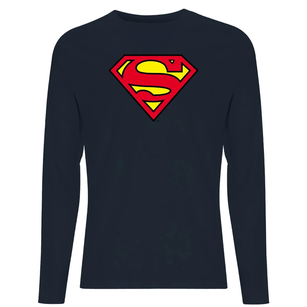 DC Official Superman Shield Unisex Long Sleeve T-Shirt - Navy - M Bild 1