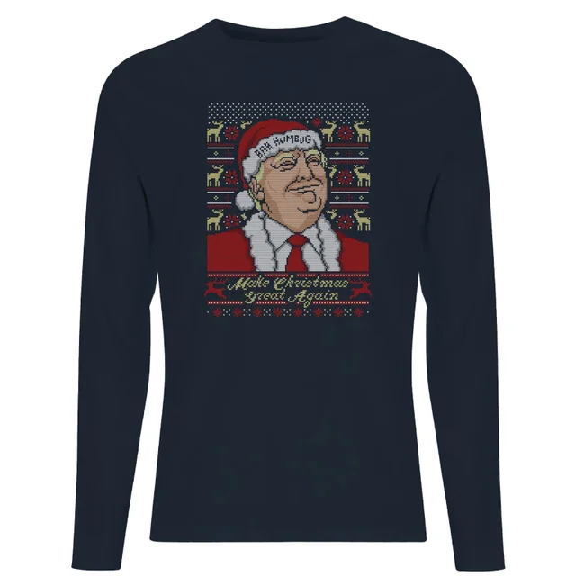 DC Justice League Core Make Christmas Great Again Unisex Long Sleeve T-Shirt - Navy