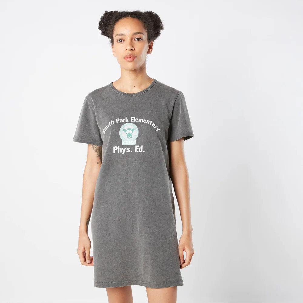South Park Cows Phys Ed Damen T-Shirt Kleid - Schwarz Acid Wash - M Bild 1