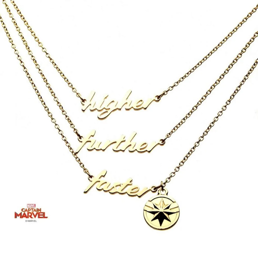 Marvel's Captain Marvel 3-stufige Halskette mit polierter Oberfläche Bild 1