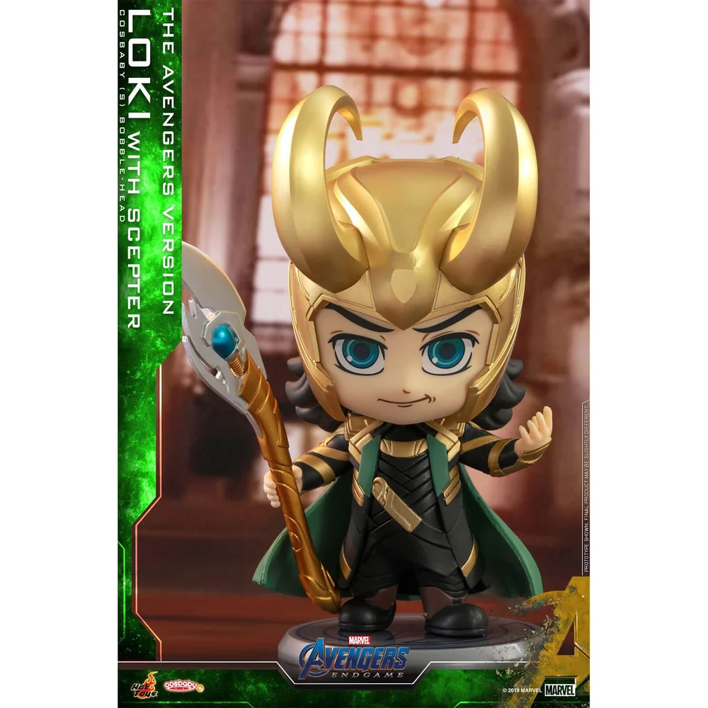 Hot Toys Cosbaby - Avengers: Endgame (Größe S) - Loki (mit Helm/Die Avengers Version) Bild 1