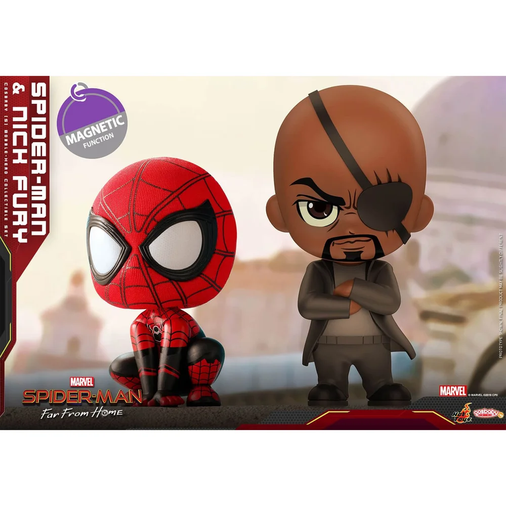 Hot Toys Cosbaby - Spider-Man: Far From Home (Größe S) - Spider-Man & Nick Fury (2er-Set) Bild 1
